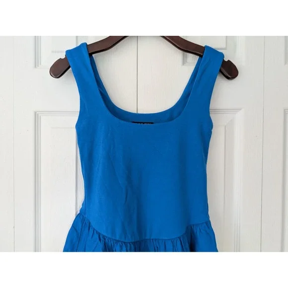 J. Crew Drop Waist Mixy Dress With Poplin Skirt Size XXS Blue‎ Midi NWT CJ497 - Picture 2 of 7